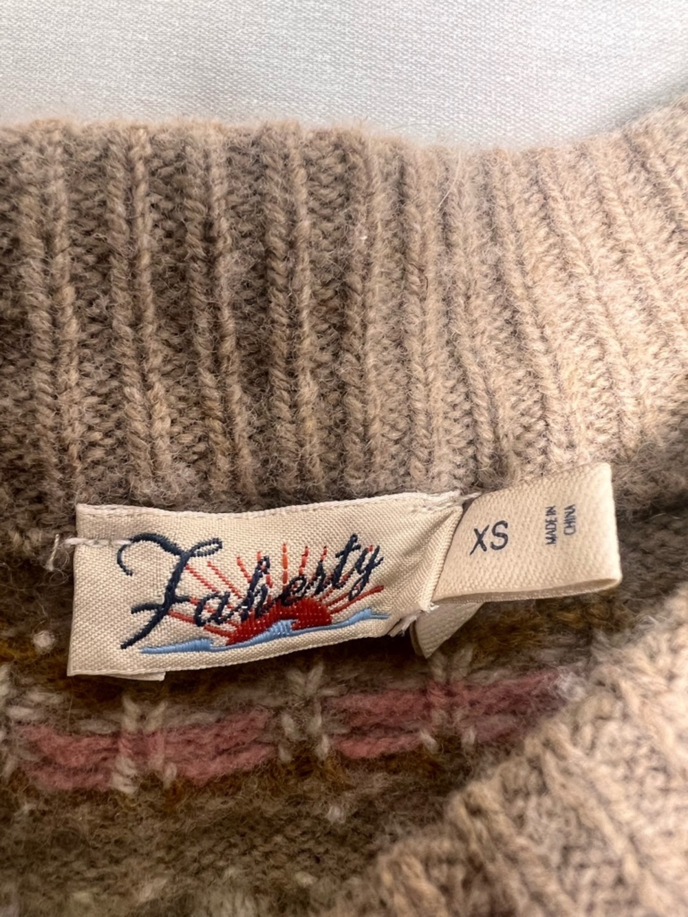 Faherty Extra Fine Merino Wool Blend XS Fair Isle Sweater Vest Vintage Cottage - Picture 3 of 7